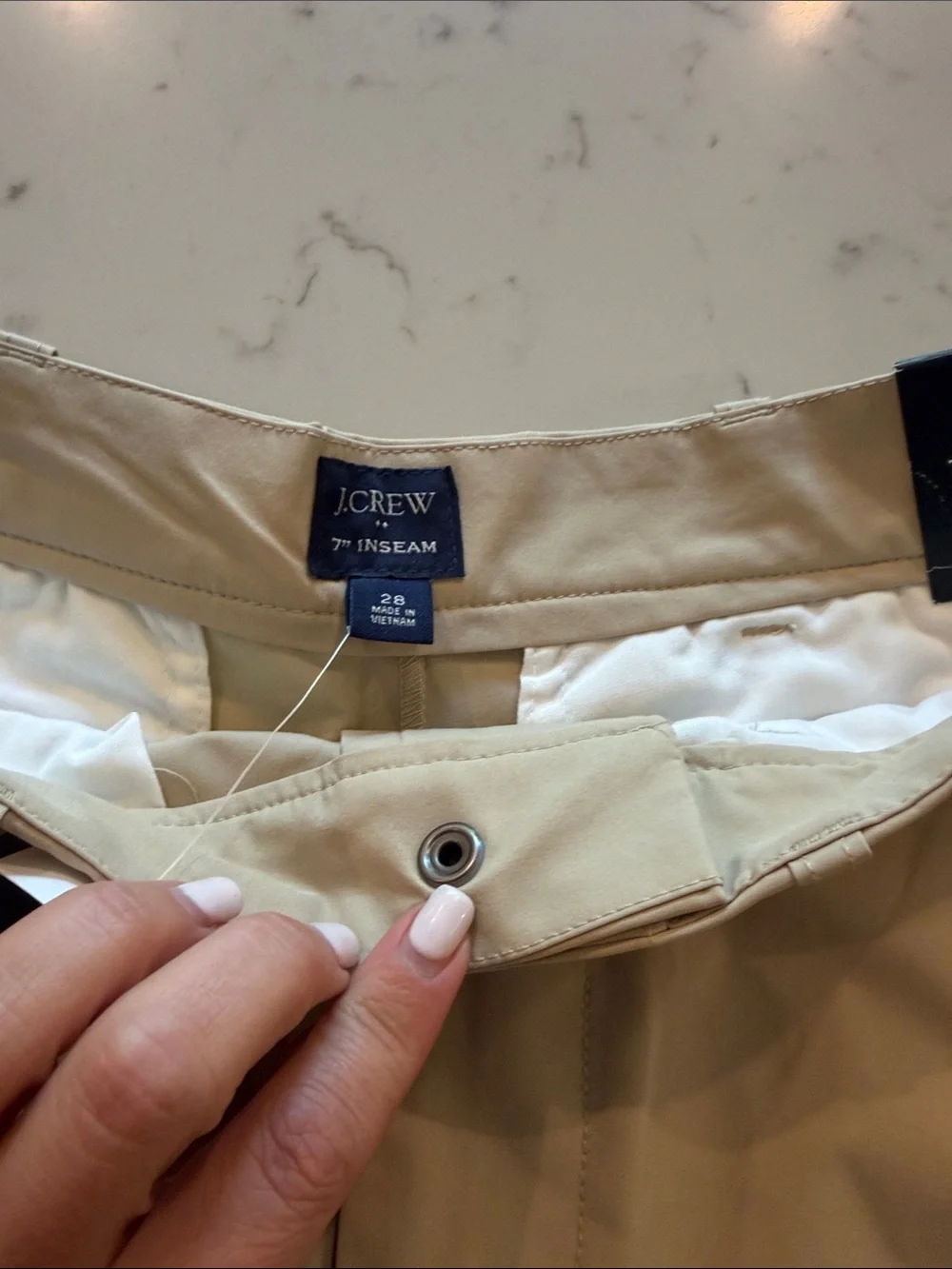 J. Crew Men's Flat Front Chino Shorts in Khaki